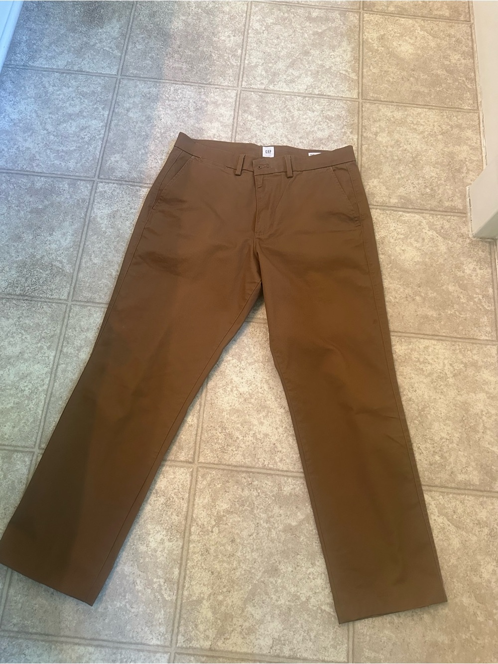 GAP Men's Brown Straight-Leg Chinos